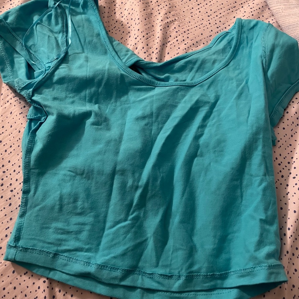 Teal crop top